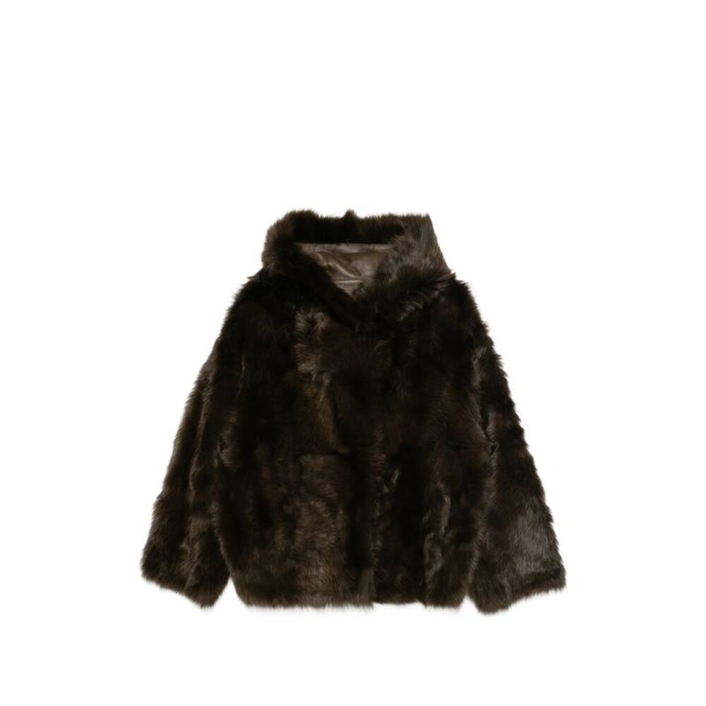 Yves Salomon Brown Jackets - Faux Fur & Shearling Jackets Women